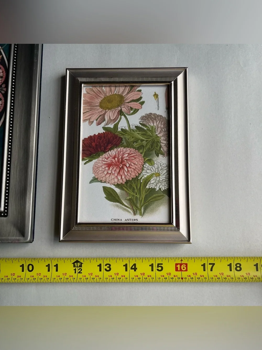 Vintage Metal Silvertone Picture Photo Frames w/ Fine Art Prints-Set of 2